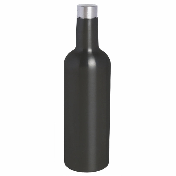 26 oz. Wine Bottle, Bordeaux Shape, Tri-Wall Black S/S - Image 1