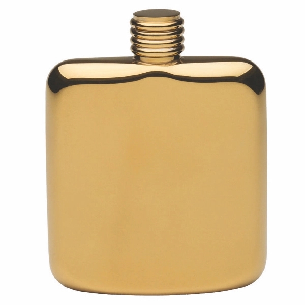 Gold Plated Sleekline Pocket Flask, 4 oz. - Image 1