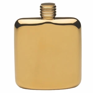 Gold Plated Sleekline Pocket Flask, 4 oz.