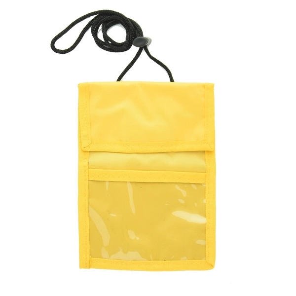 Orange Neck wallet w/ flap top, adjustable rope & pen holder - Image 5