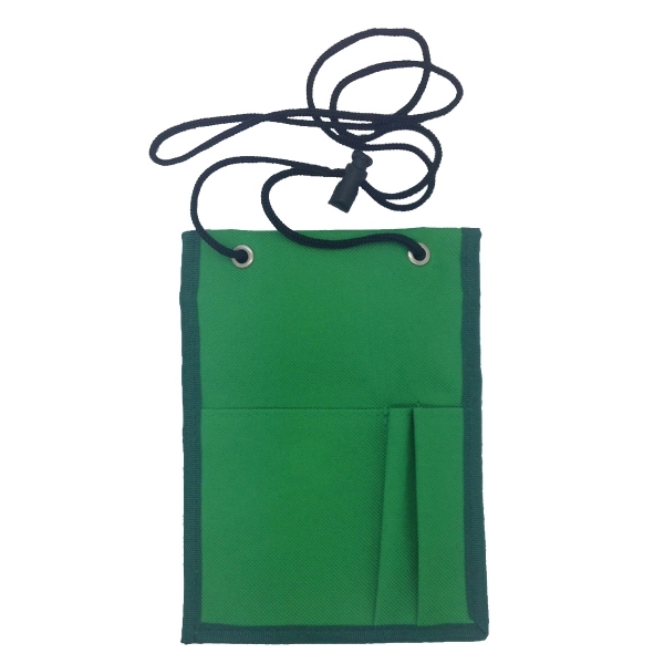 Neck Wallet w/ Flap Top, Adjustable Rope and Pen Holder - Image 3