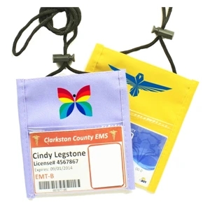 Popular Non-Woven Convention Neck Wallet w/ Rope Lanyard