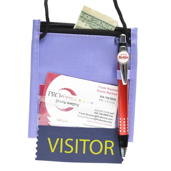 Popular Non-Woven Convention Neck Wallet w/ Rope Lanyard - Image 2