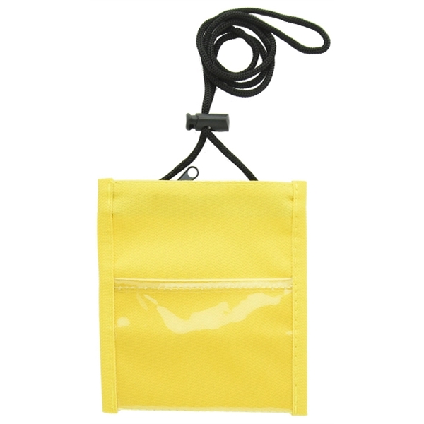 Popular Non-Woven Convention Neck Wallet w/ Rope Lanyard - Image 3