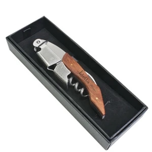 Professional Corkscrew with Wood-Accented Handle in Gift Box
