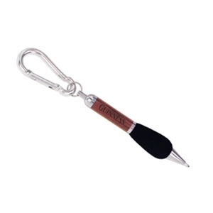 Carabiner Wooden Pen with Sponge Grip