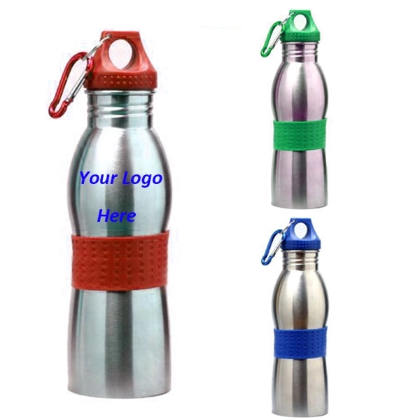 Stainless Steel 21 Oz Water Bottle W/Carabiner