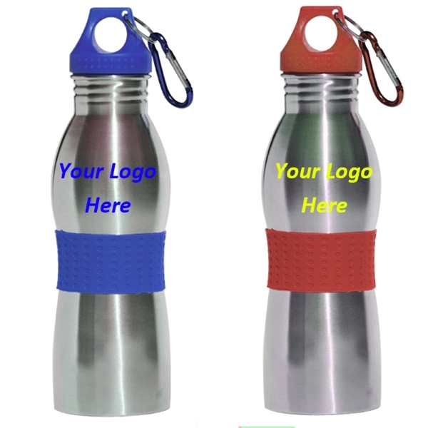 Stainless Steel 21 Oz Water Bottle W/Carabiner - Image 2