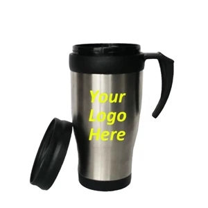 16 oz Stainless Travel Mug With Slide Action Lid