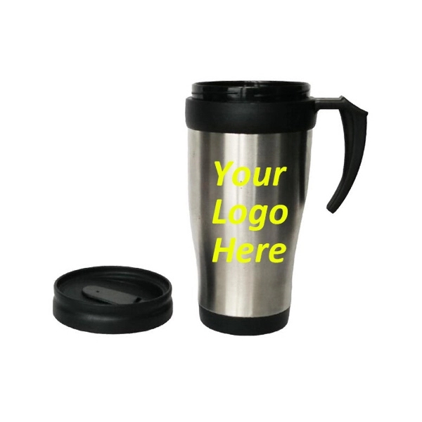 16 oz Stainless Travel Mug With Slide Action Lid - Image 2