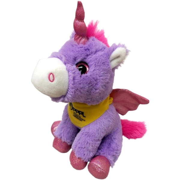 9" Bright Color Purple Unicorn - Image 1