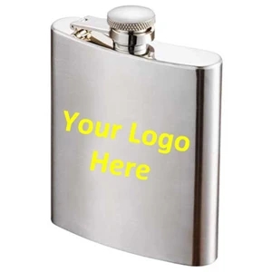 8 oz. Stainless Steel Brushed Rimless Flask