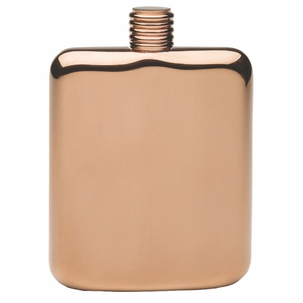 Copper Plated Sleekline Pocket Flask, 6 oz. - Image 1
