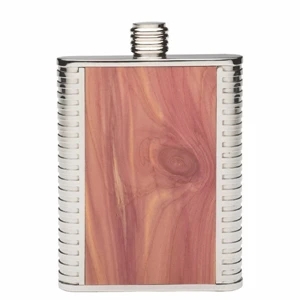 Redwood Inlay Pocket Flask, 6 oz.
