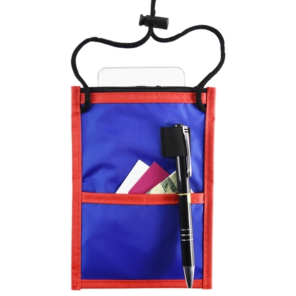 Two Tone Classic Event Pouch w/ top zipper & adjustable cord - Image 3