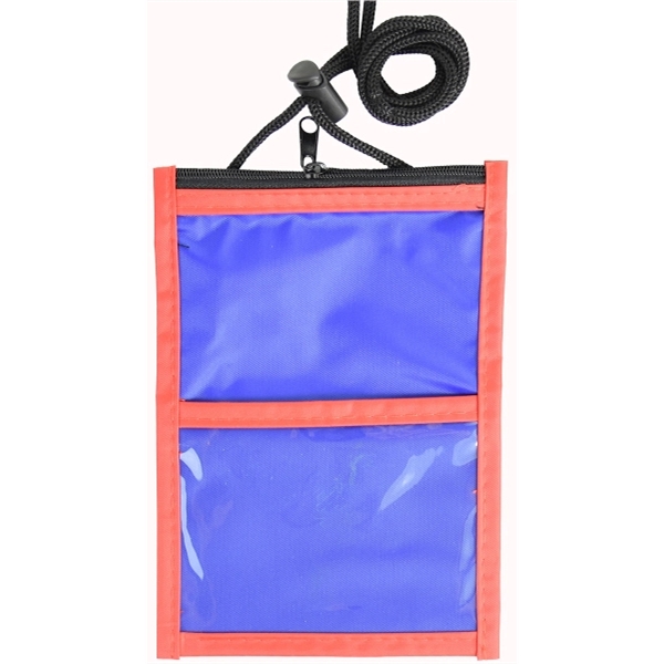 Two Tone Classic Event Pouch w/ top zipper & adjustable cord - Image 4