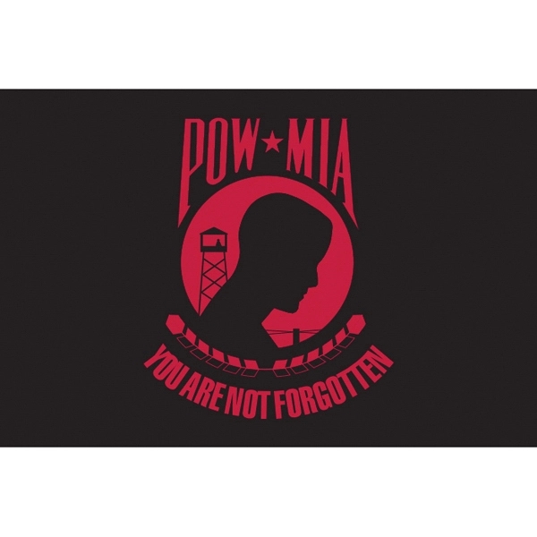POW MIA Motorcycle Flag Red-Black