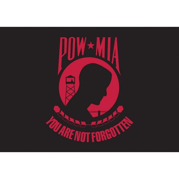 POW MIA Car Flag Red-Black