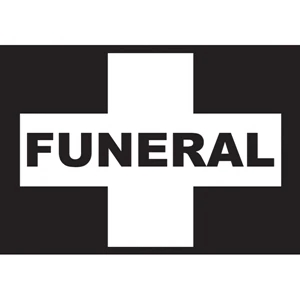 Funeral Cross Car Flags - Black & White
