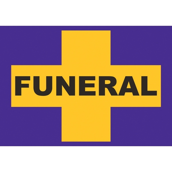 Funeral Cross Car Flags - Purple & Yellow
