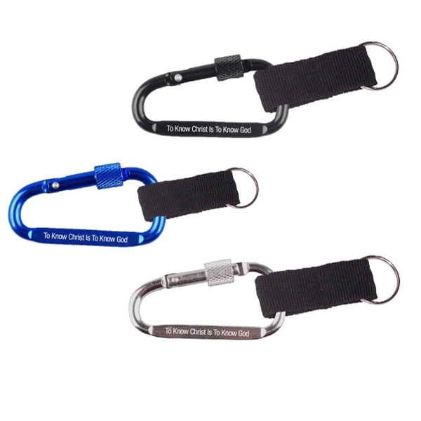 Carabiner with Screw Lock and Strap