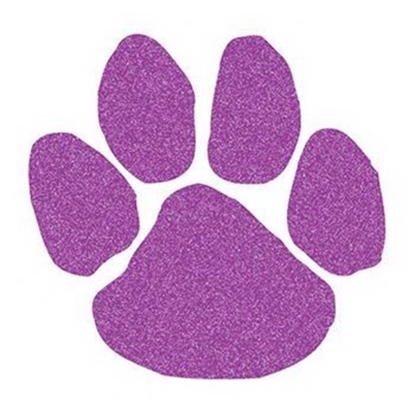 Glitter Purple Paw Print Temporary Tattoo - Image 1