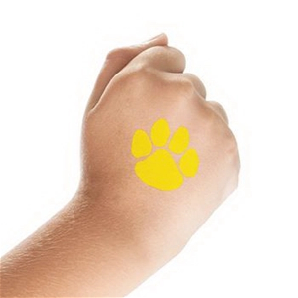 Yellow Paw Print Temporary Tattoo - Image 2