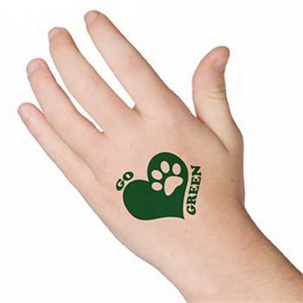 Go Green Paw Temporary Tattoo - Image 1