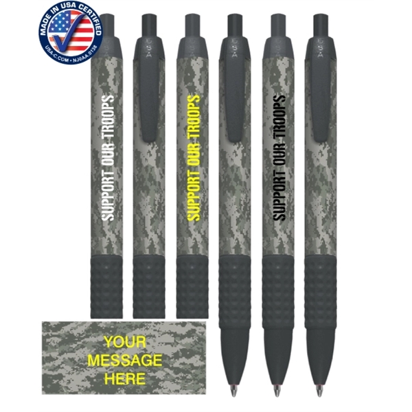 Union Printed, Certified USA Made "Camo" Click Grip Pen - Image 2