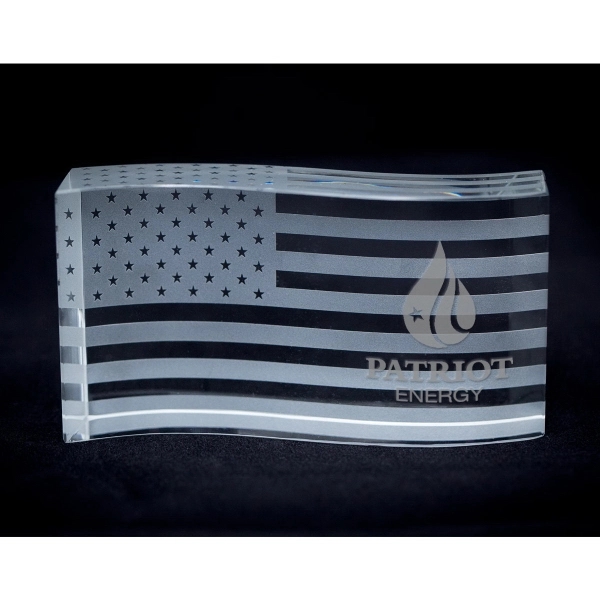 American Flag Wave Paperweight - Image 1