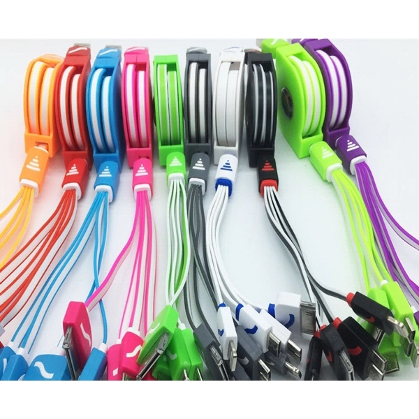 4 in 1 Coloful Retractable Multi-Function Charger Buddy - Image 2