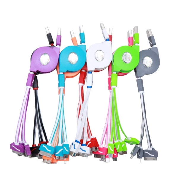 4 in 1 Coloful Retractable Multi-Function Charger Buddy - Image 3