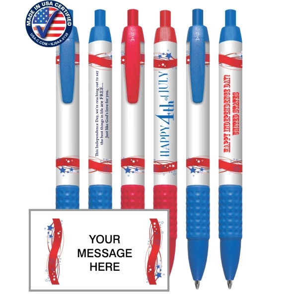 Union Printed, Certified USA Made "Patriotic" Click Grip Pen - Image 2