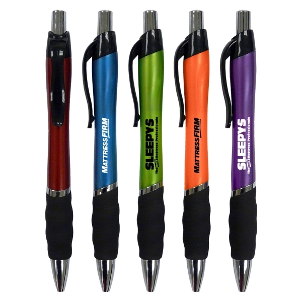 Clicker Pen "The Venture" with Black Rubber Grip