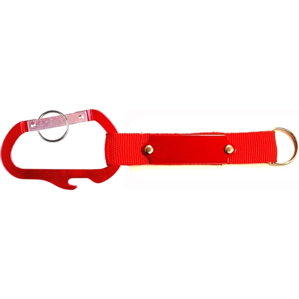 Carabiner with Bottle Opener and Metal Plate - Image 4