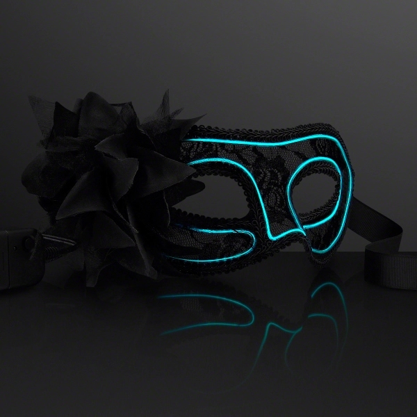 Aqua E.L. Wire Mardi Gras Mask