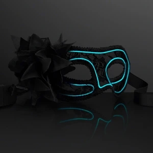 Aqua E.L. Wire Mardi Gras Mask