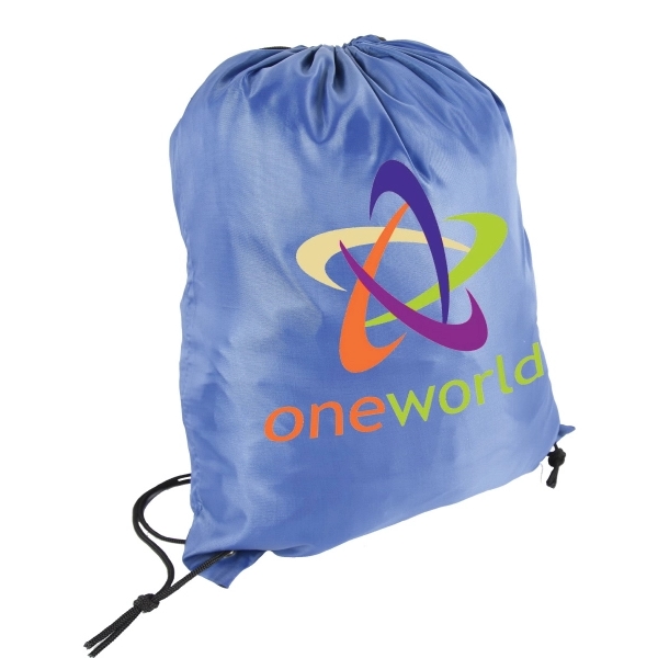 Nylon Drawstring Backpack w/ Reinforced Corner Gym Backpack - Image 4
