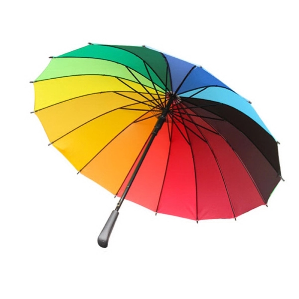 47" Colorful Rainbow Umbrella - Image 4