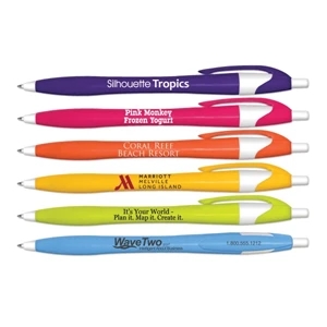 Retractable Ball Point Pen with Colored Barrel