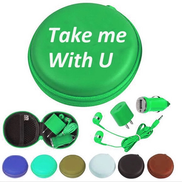 Charger/USB/Earphone 3-In-1 Travel Kit - Image 1