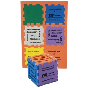 Foam Puzzle Organizer Cube 3" Color Mix