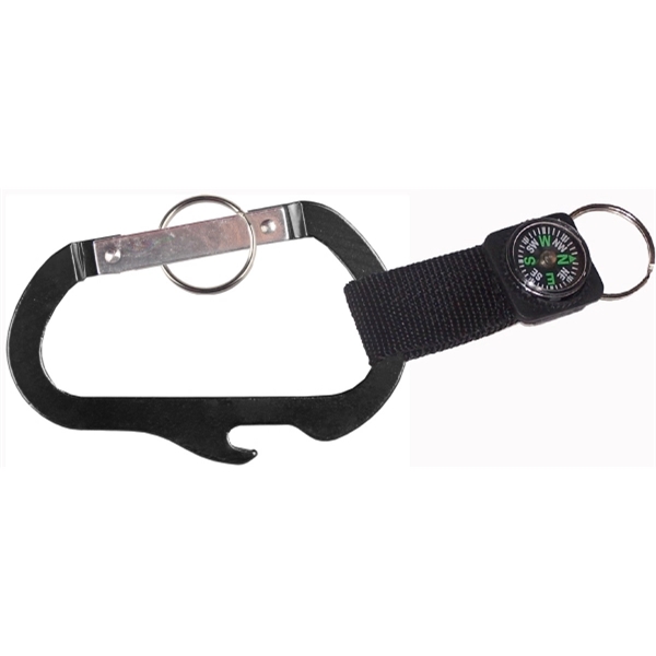 Carabiner with Bottle Opener and Compass - Image 3