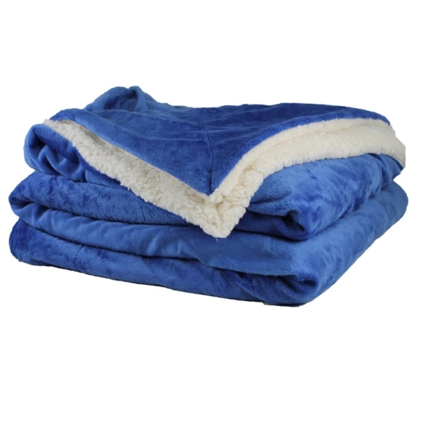 Oversized Sherpa Throw Blanket - Royal Blue
