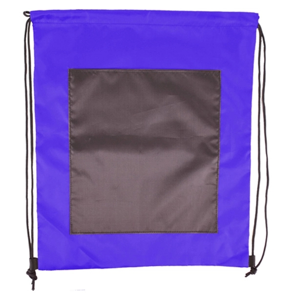 Drawstring Backpack zipper less Front Pocket Cinch Bag - Image 4