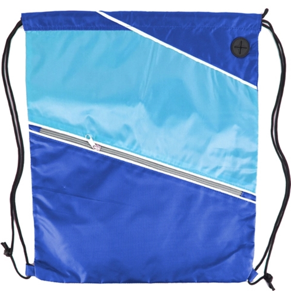 Tri color Front Zipper Drawstring Backpack w/ Headphone Jack - Image 15