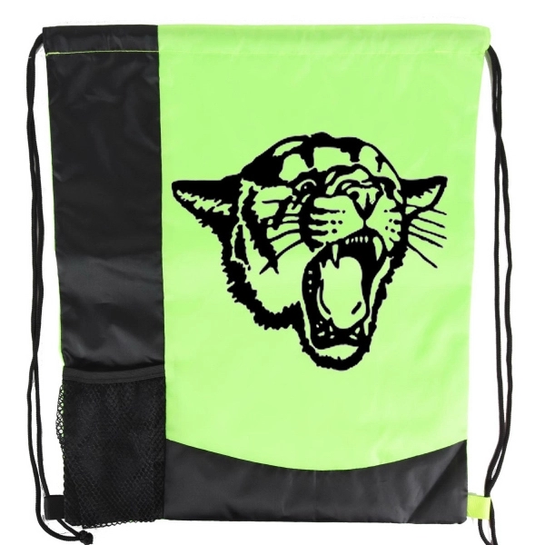 Two Tone Sports Pack Nylon Drawstring Backpack - Image 1