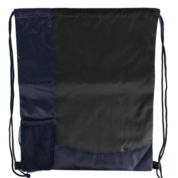 Two Tone Sports Pack Nylon Drawstring Backpack - Image 2
