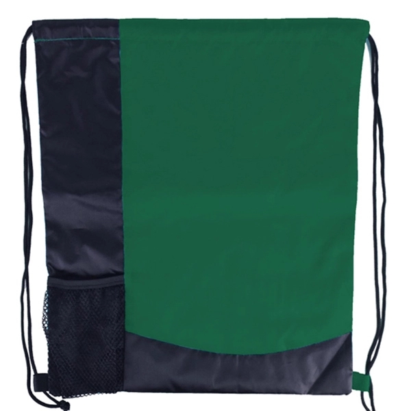 Two Tone Sports Pack Nylon Drawstring Backpack - Image 4
