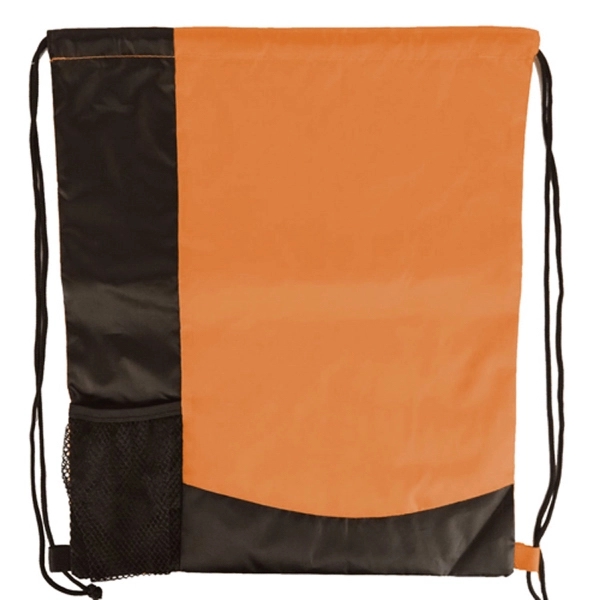 Two Tone Sports Pack Nylon Drawstring Backpack - Image 6